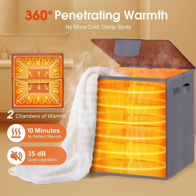 Leroci Foldable Towel Warmer 40L Large Capacity for Oversized Towels, Robes & Blankets, Fast Heating with 4 Modes, Auto Shut-Off, Gift Box - Image 4